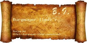 Burgmayer Ilmár névjegykártya